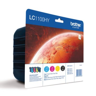 Brother LC1100 Innobella™ Ink, Ink Cartridge, Black, Cyan, Magenta, Yellow 4 Pack, LC-1100VALBP